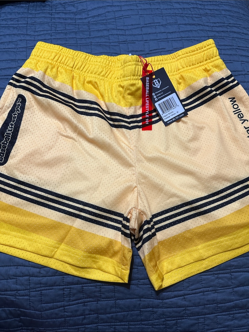 Baseball Lifestyle 101 Men’s Cheddar Yellow Athletic Shorts